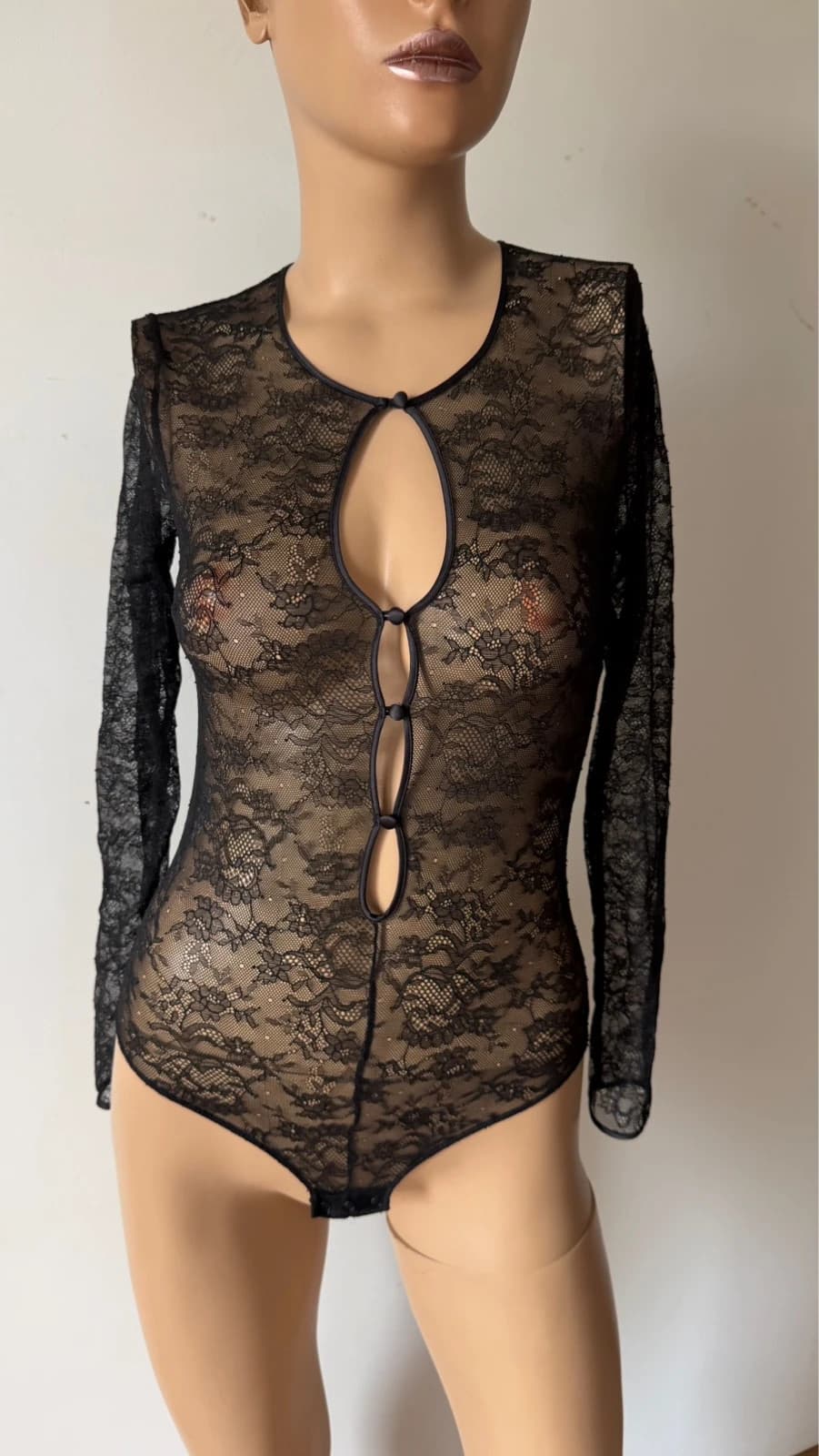 yamamay Body in pizzo nero